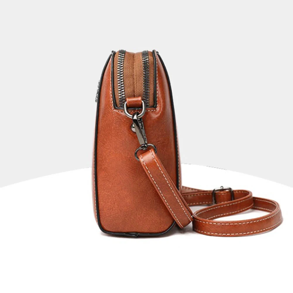 Vintage Crossbody Nahkalaukku Naisille - Säädettävä Olkahihna, Kompakti Muotoilu ja Tyylikäs Tyyli - Image 5